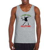 I Stand With Palestine Moral Support Vest, Human Rights United Palestinian Throw Flowers Stop War Peaceful Protest Apparel For Men Women
